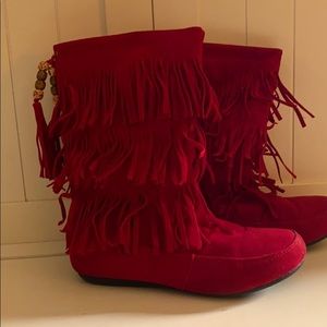 Red Moccasin Boots